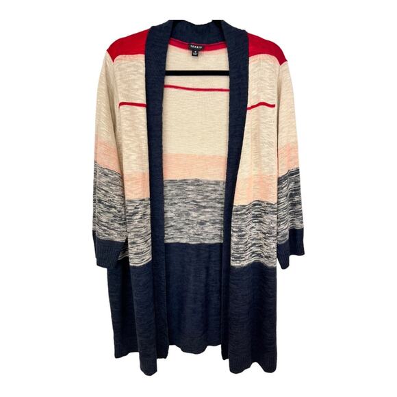 Torrid Striped 3/4 Sleeve Open Long Cardigan  Size 3 - Picture 4 of 12
